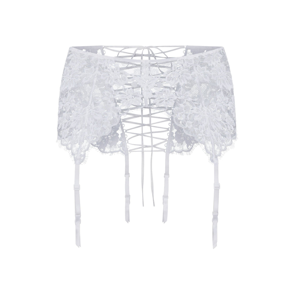 SKIMS LACE GARTER SKIRT | SNOW