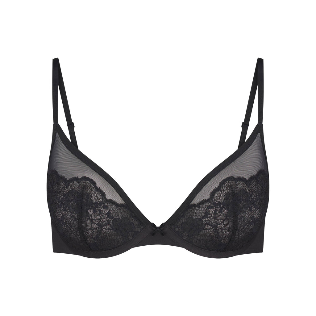 SKIMS LACE UNLINED DEMI BRA | ONYX