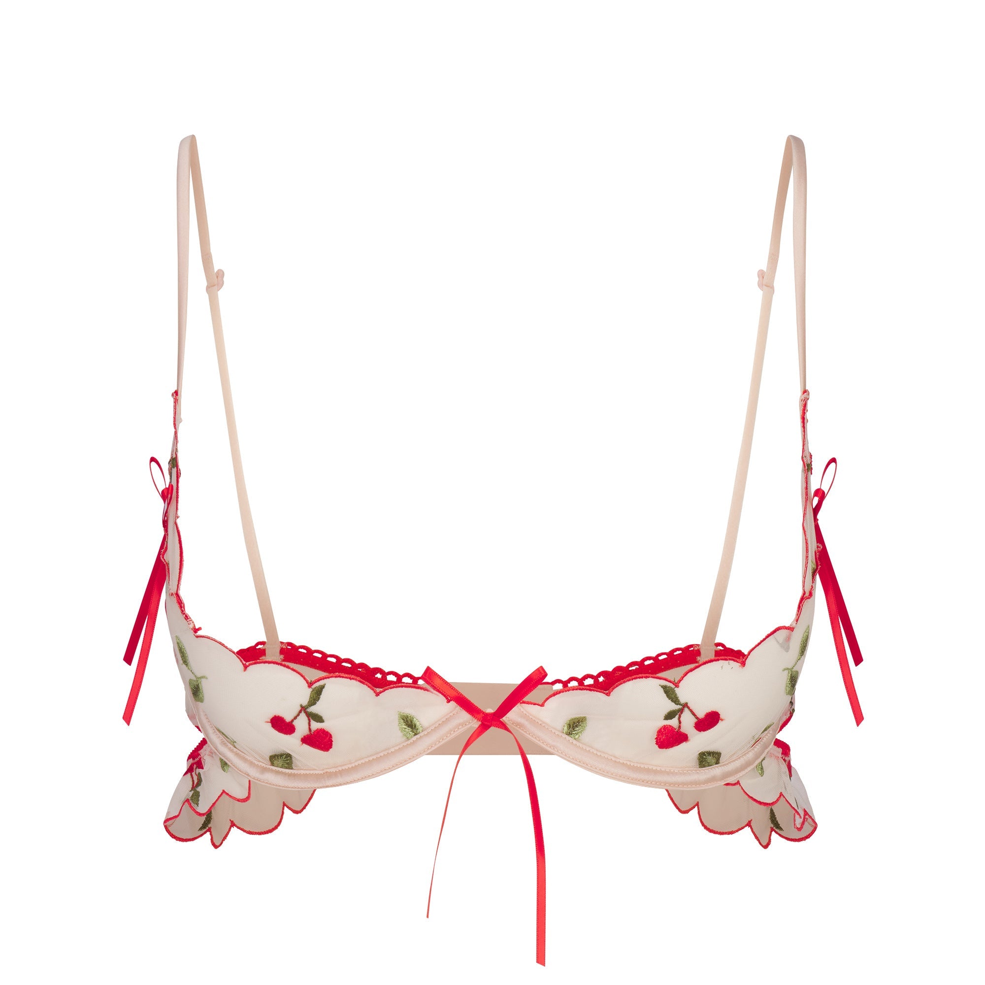 EMBROIDERED TULLE SKIMPY BRA | PRIMROSE CHERRY TULLE