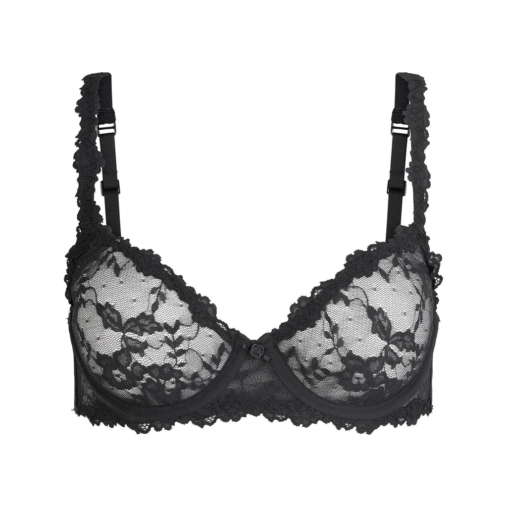 STRETCH LACE UNLINED DEMI BRA | SOOT