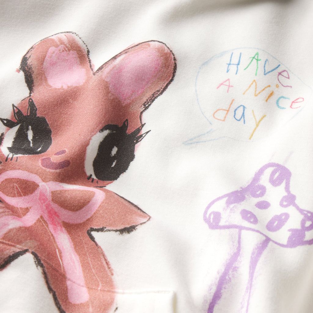 COTTON FLEECE CLASSIC HOODIE | MARBLE HAPPY BUNNY