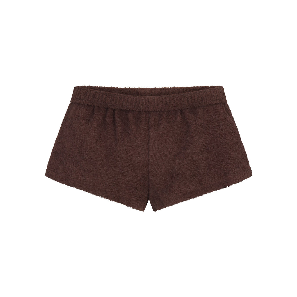 TERRY COVER-UPS FOLDOVER SHORT | DARK SEPIA