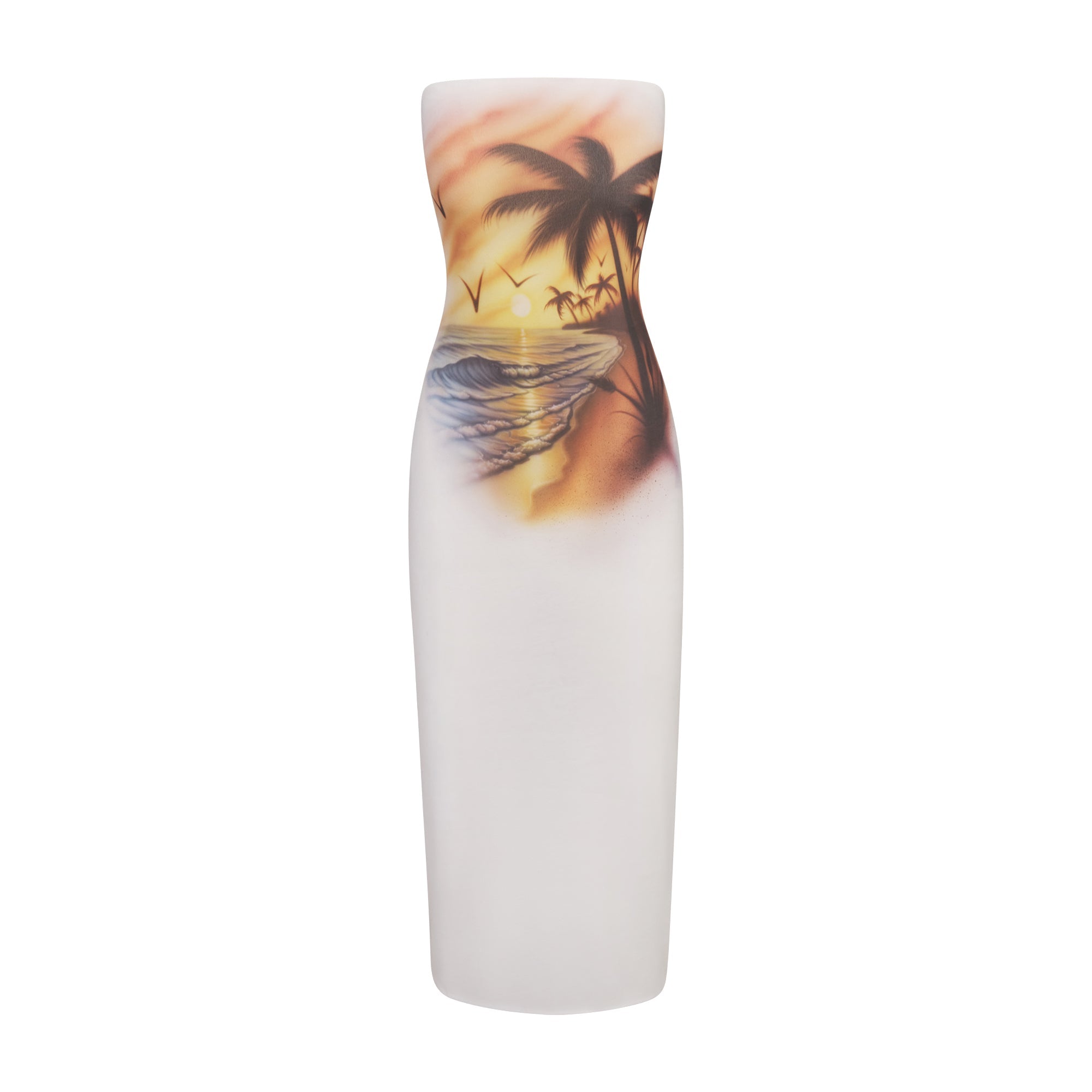 COTTON COVER-UPS TUBE DRESS | AIRBRUSH BEACH SCENE