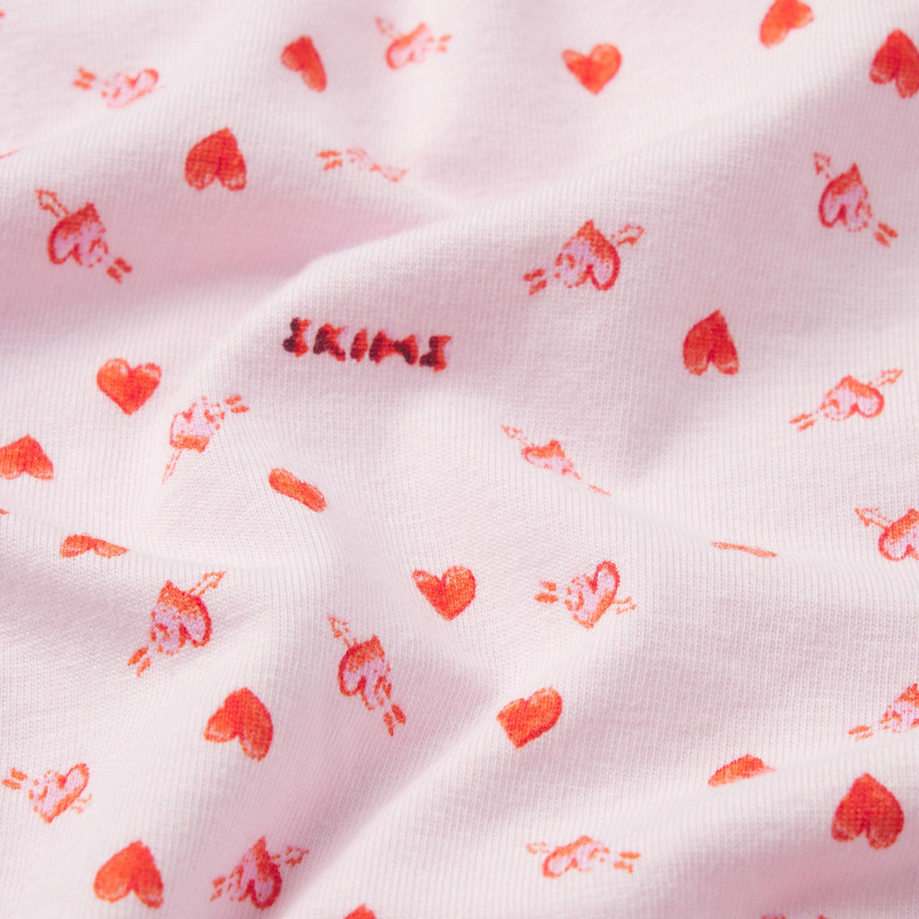 LIGHTWEIGHT COTTON LOGO PICOT HIPSTER | BABY PINK ARROWED HEARTS