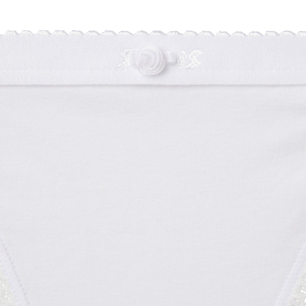 LIGHTWEIGHT COTTON LOGO PICOT STRING BIKINI | SNOW
