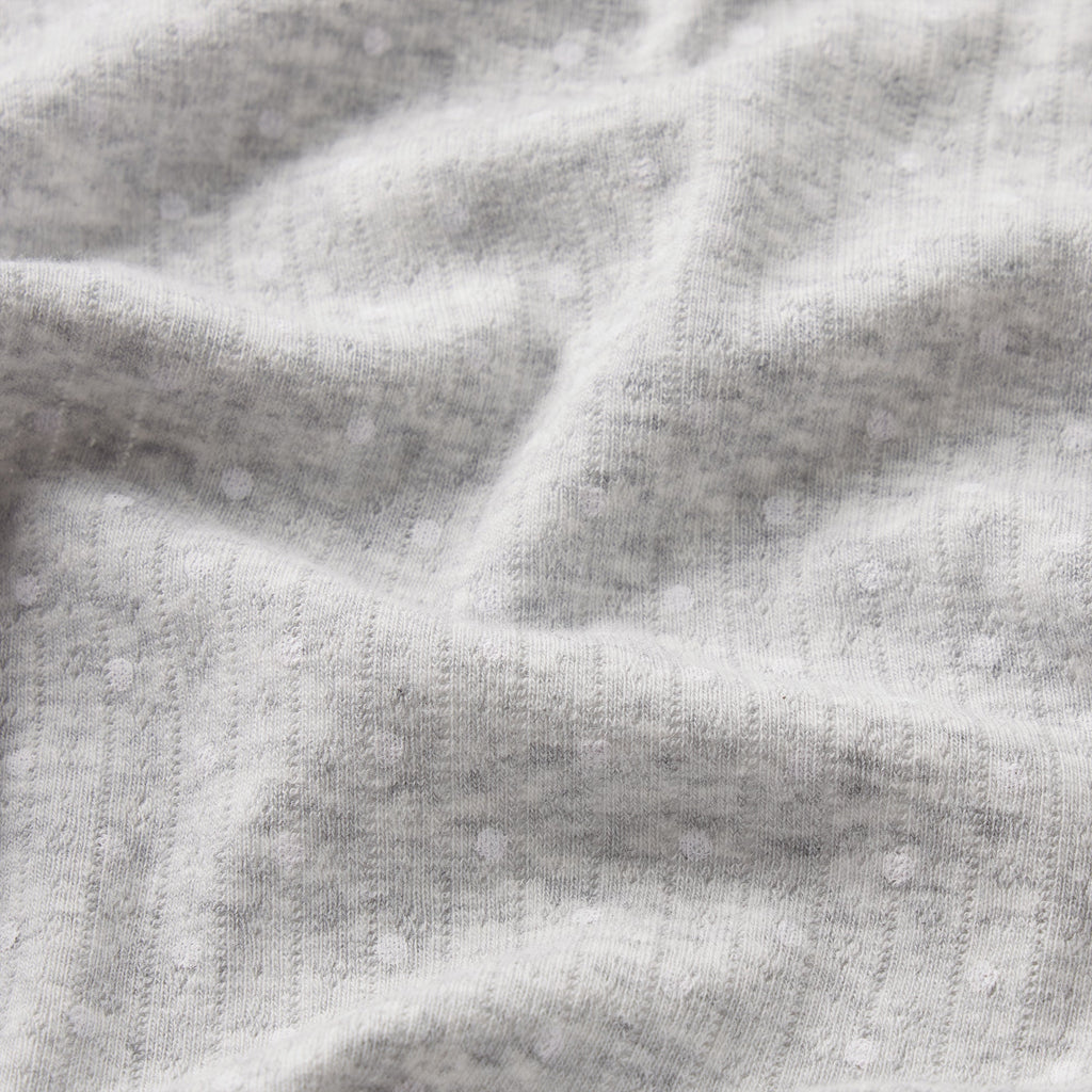 LIGHTWEIGHT COTTON POINTELLE LACE BOY SHORT | LIGHT HEATHER GREY PIN DOT