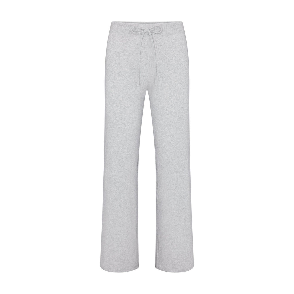 COTTON JERSEY STRAIGHT LEG PANT | LIGHT HEATHER GREY