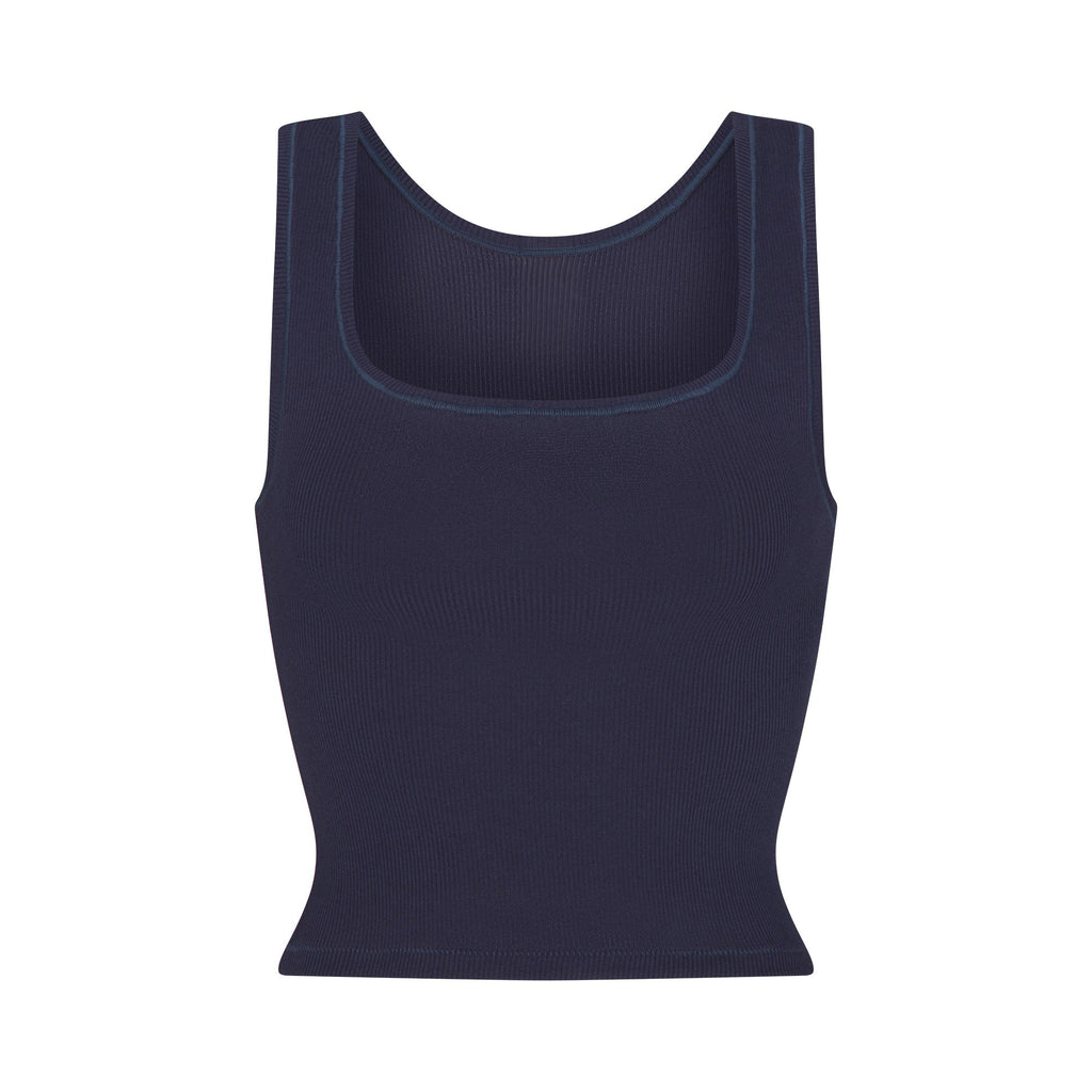 COTTON RIB TANK | NAVY