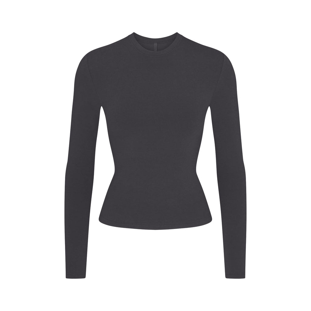 COTTON JERSEY LONG SLEEVE T-SHIRT | SOOT