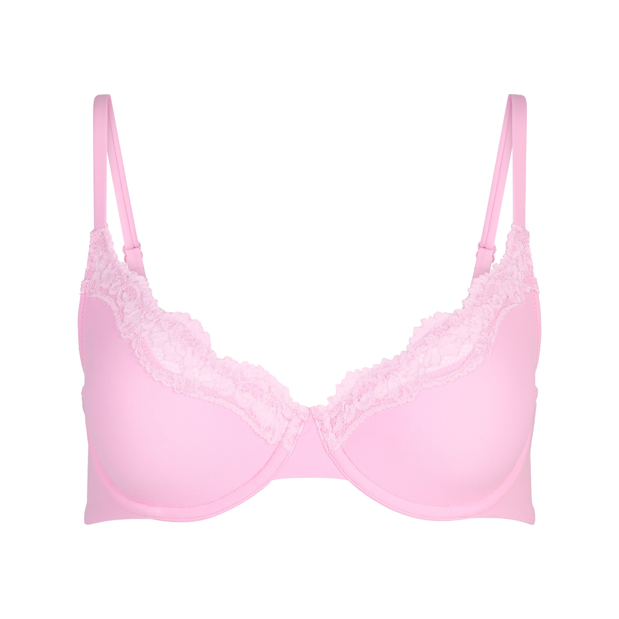 FITS EVERYBODY LACE UNLINED SCOOP BRA | BUBBLE GUM TONAL