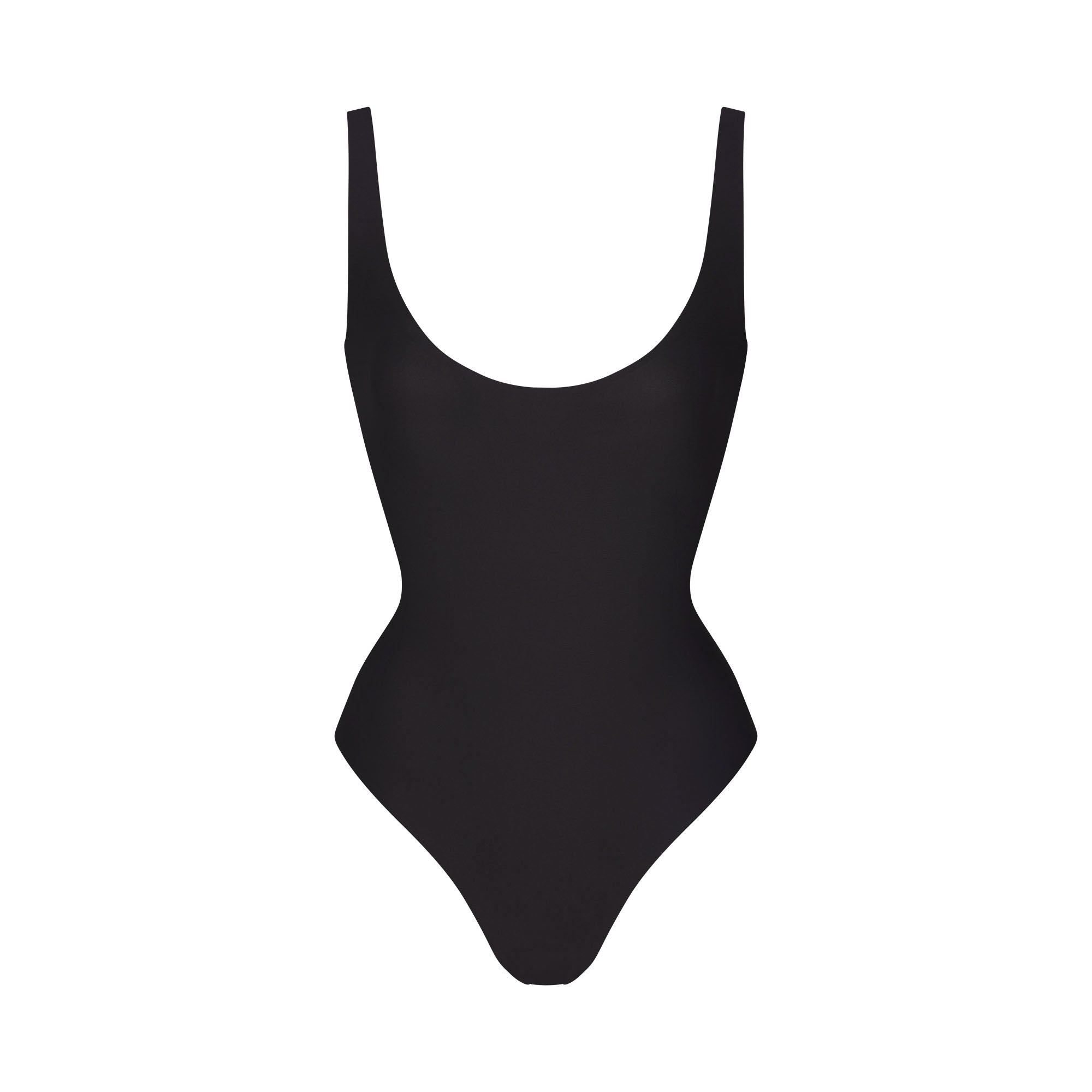 SKIMS BODY SCOOP LOW BACK THONG BODYSUIT | ONYX