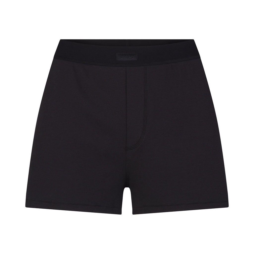 COTTON RIB LOOSE BOXER | SOOT