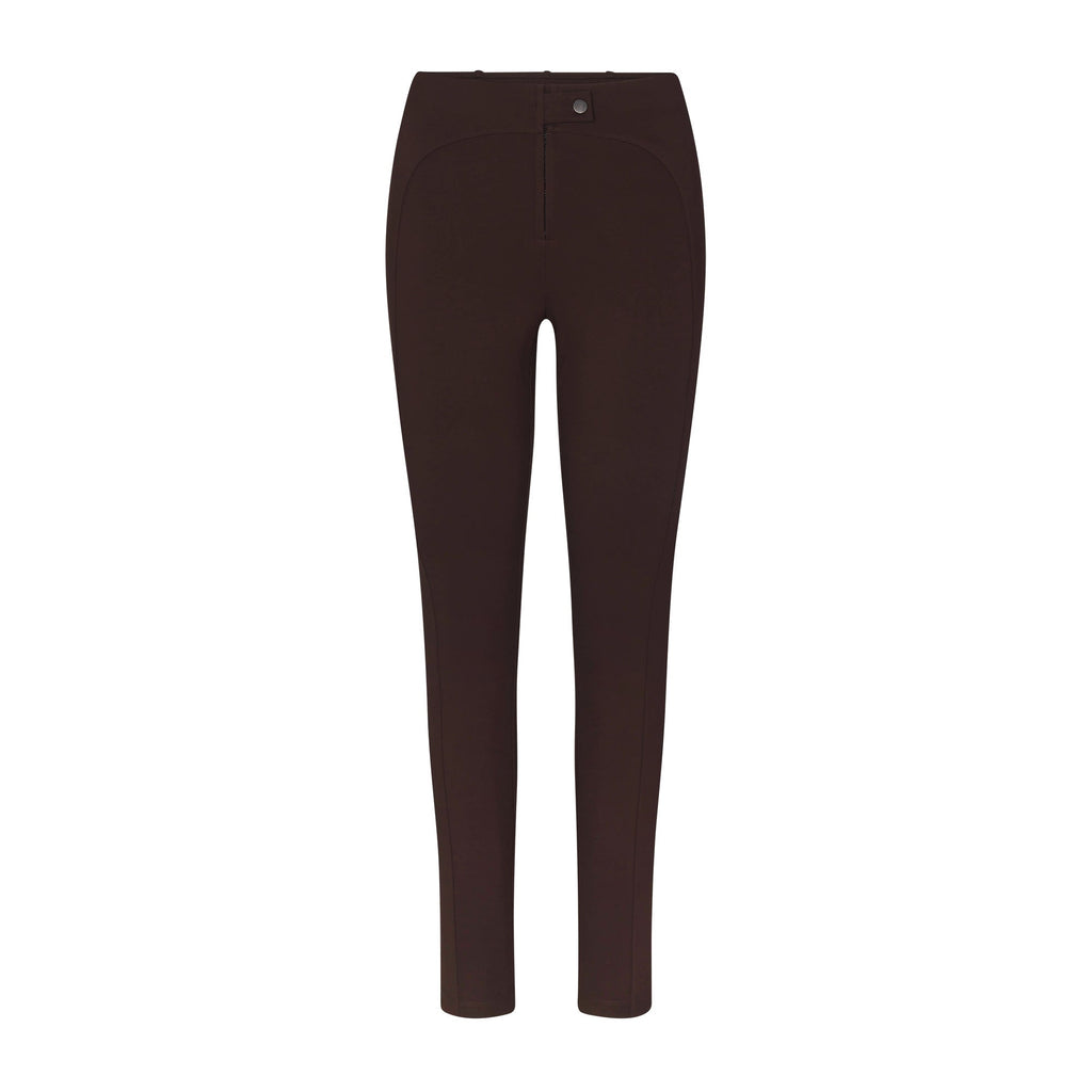 THE ESSENTIAL COLLECTION ZIP FRONT LEGGING | ESPRESSO