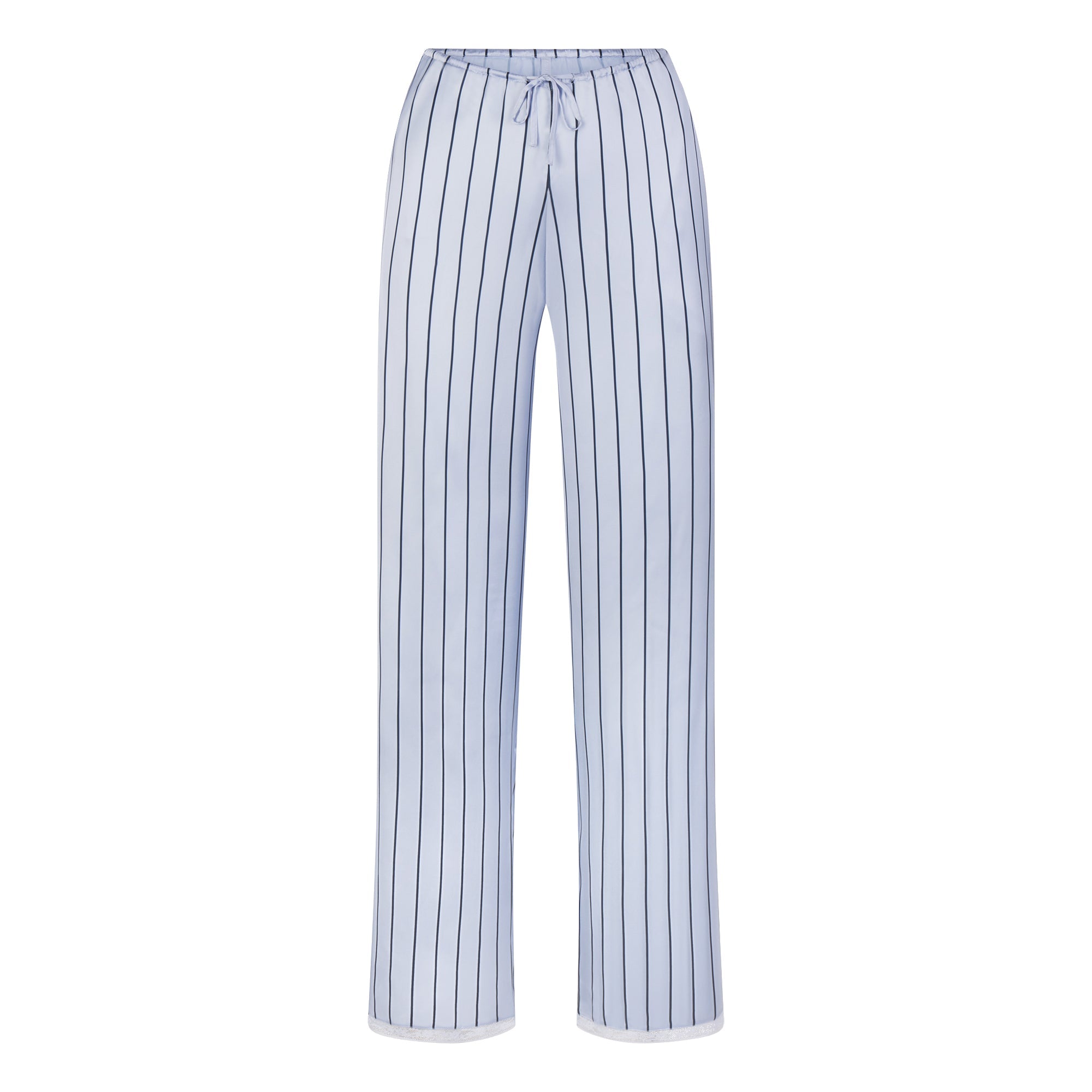 WOVEN SHINE LACE PANT | PERIWINKLE WIDE STRIPE