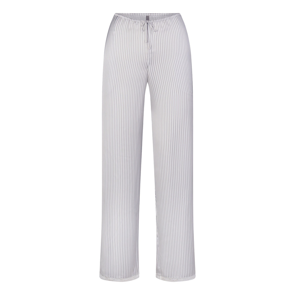 WOVEN SHINE LACE PANT | SILVER TRIPLE PINSTRIPE