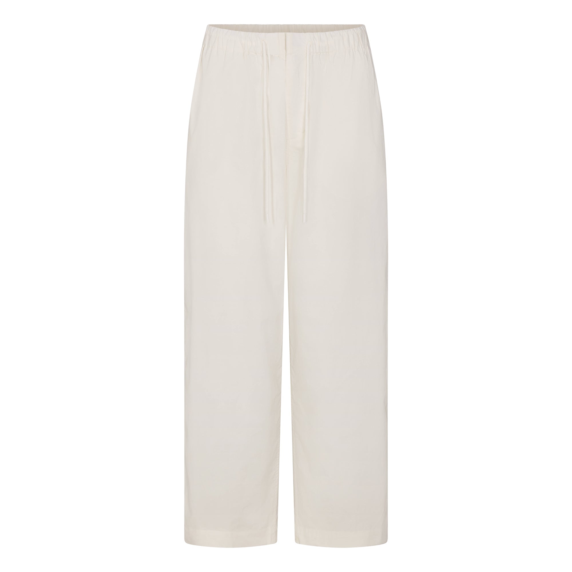 WOVEN COTTON OVERSIZED STRAIGHT LEG PANT | EGRET
