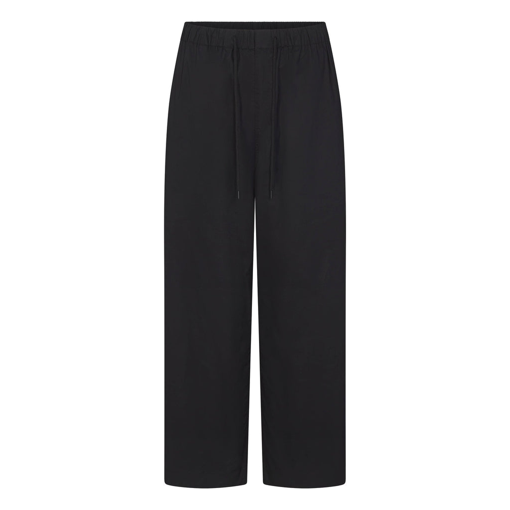WOVEN COTTON OVERSIZED STRAIGHT LEG PANT | ONYX