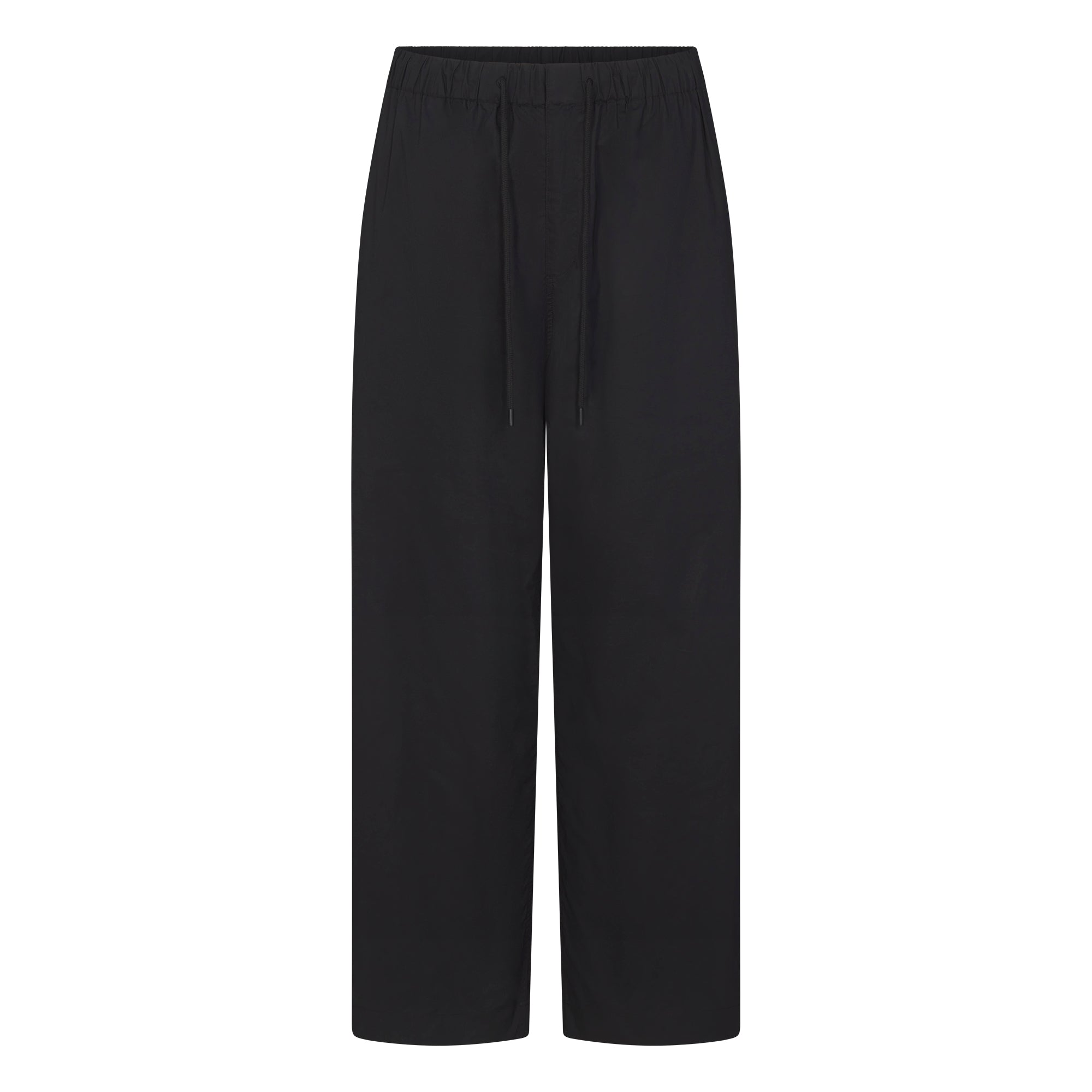 WOVEN COTTON OVERSIZED STRAIGHT LEG PANT | ONYX