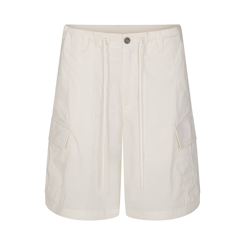 WOVEN COTTON OVERSIZED CARGO SHORT | EGRET