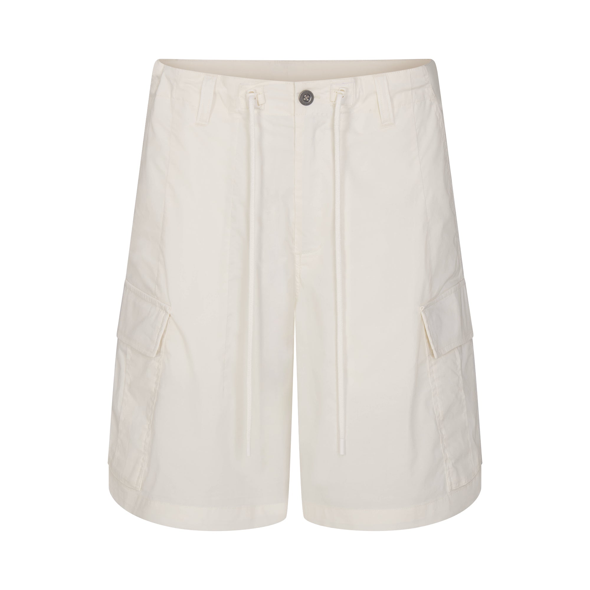 WOVEN COTTON OVERSIZED CARGO SHORT | EGRET