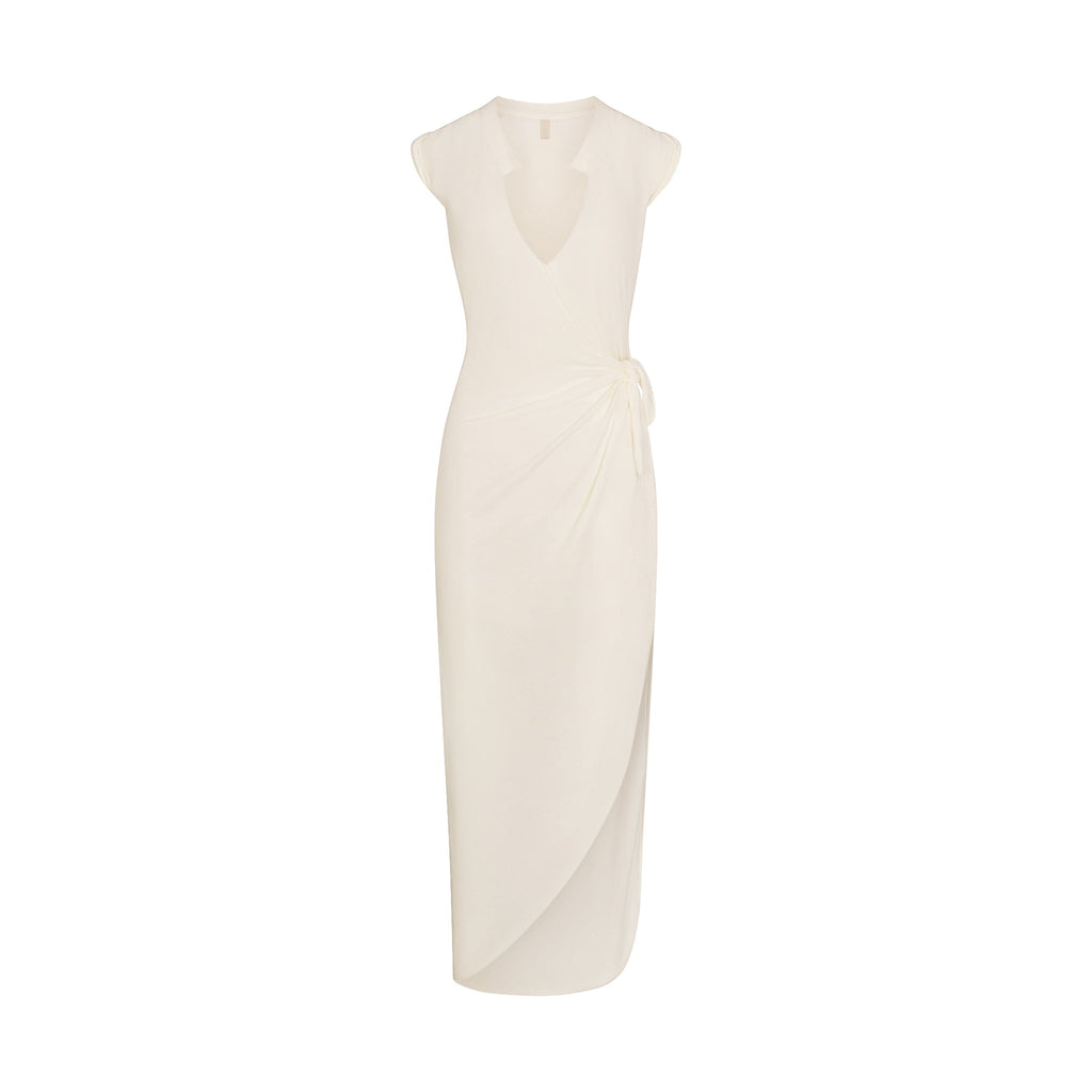 COTTON COVER-UPS TIE DRESS | EGRET