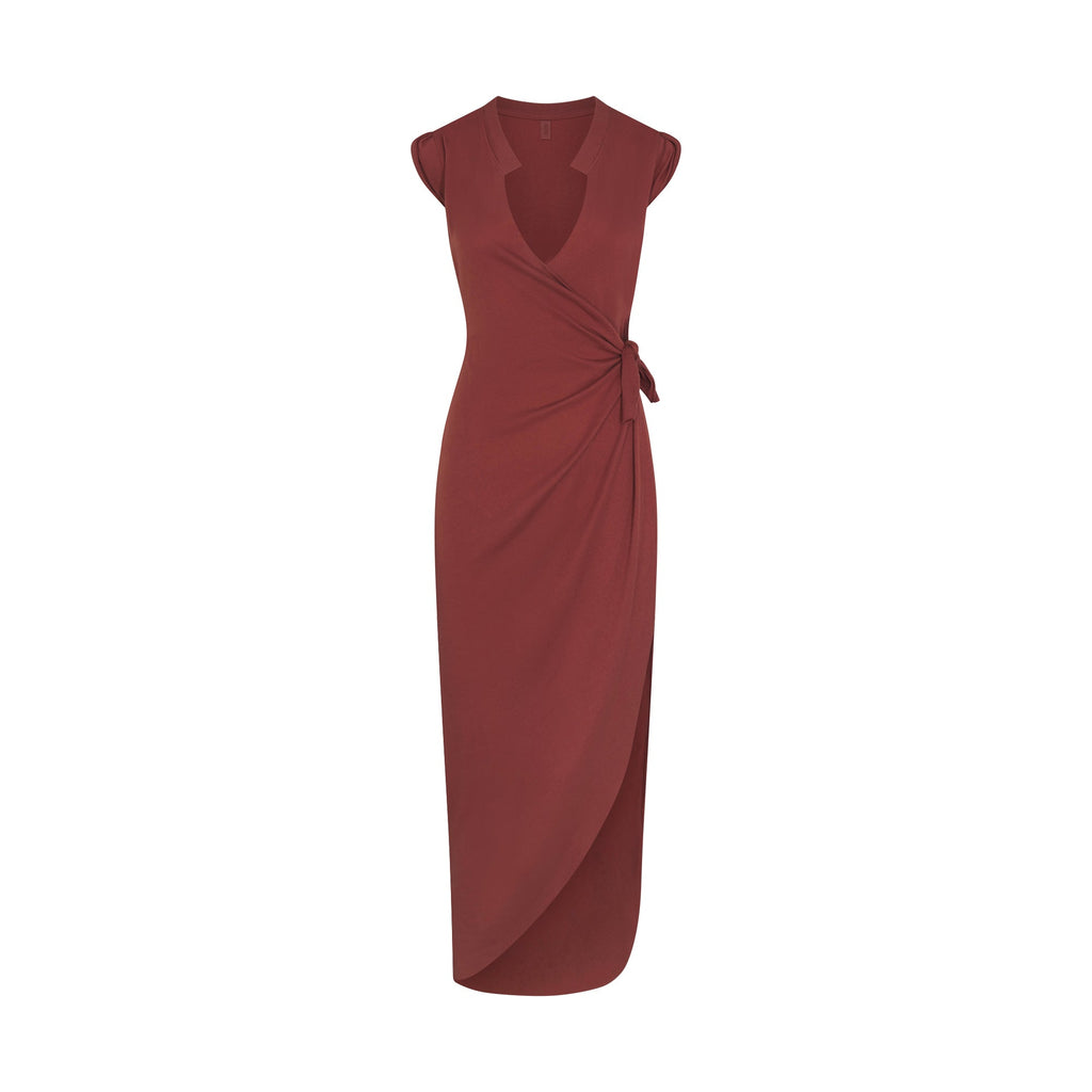 COTTON COVER-UPS TIE DRESS | HENNA
