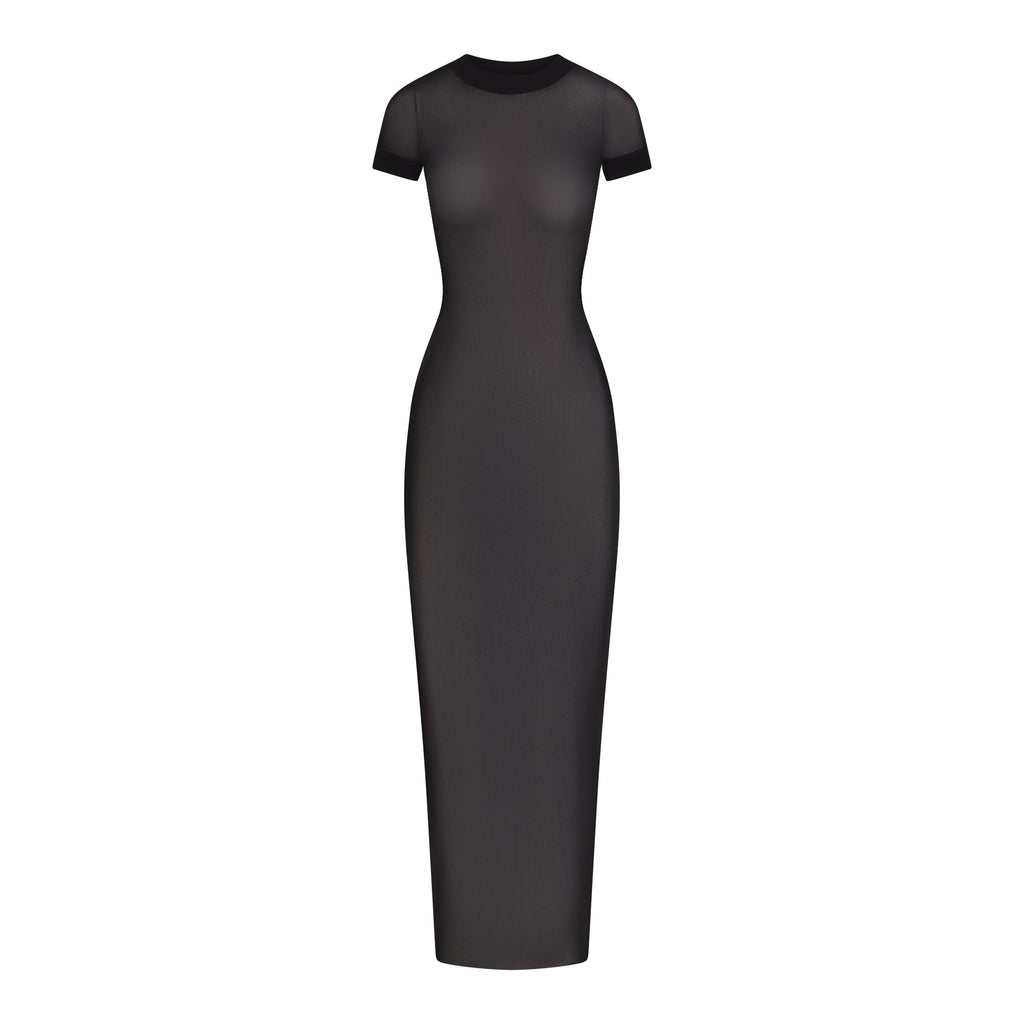 MESH COVER-UPS LONG DRESS | ONYX
