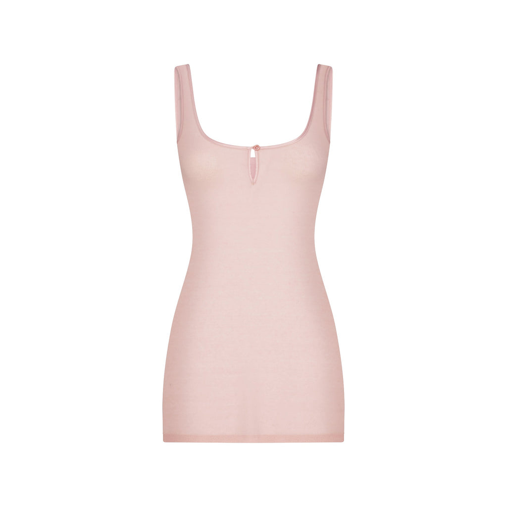 SHEER RIB MINI SLIP DRESS | MORGANITE