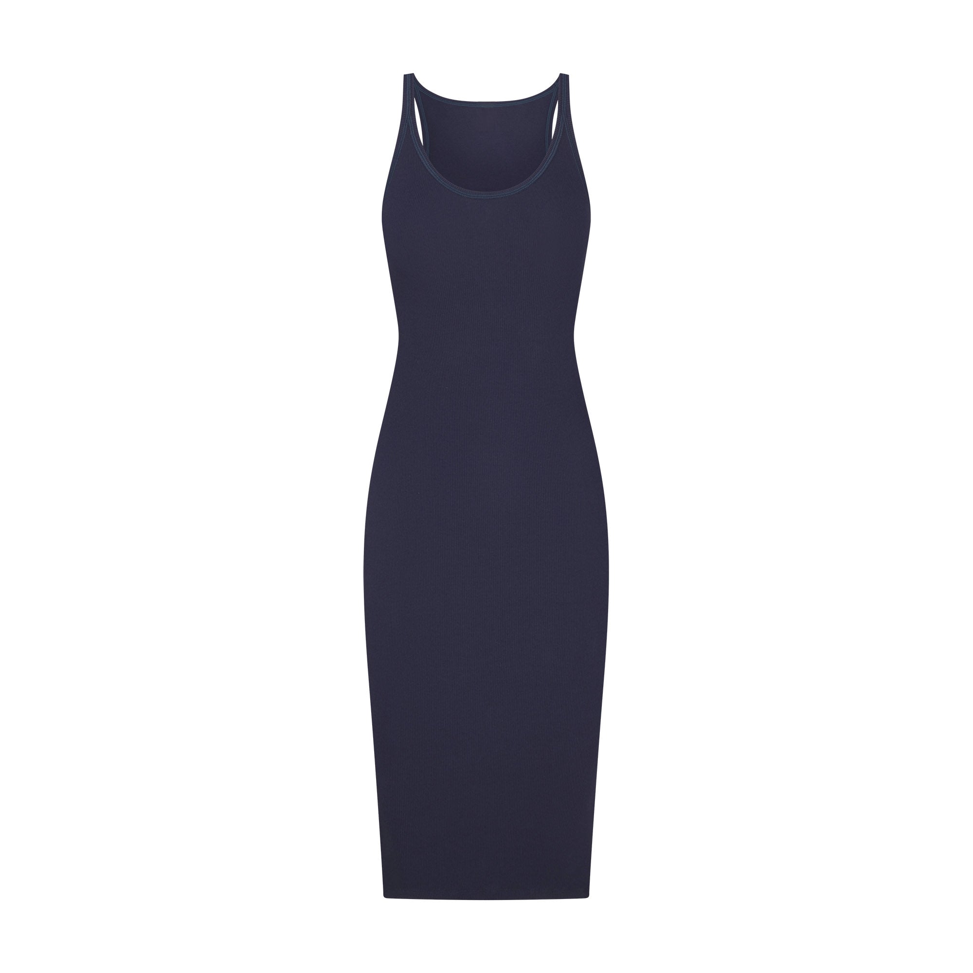 COTTON RIB TANK MIDI DRESS | NAVY