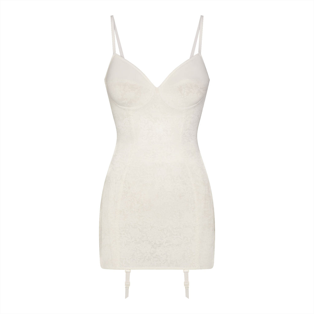 LACE SHAPEWEAR MINI SLIP DRESS | IVORY