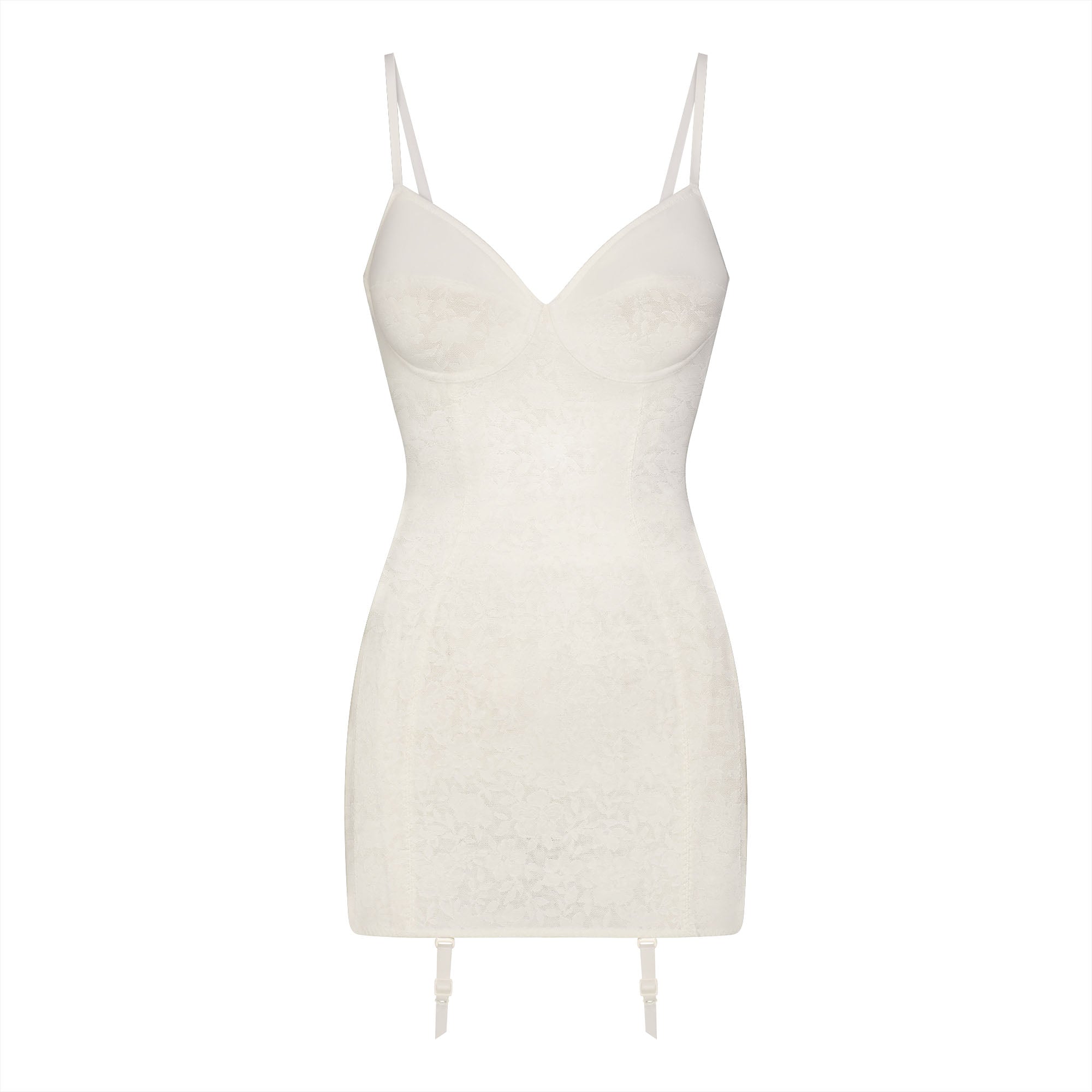 LACE SHAPEWEAR MINI SLIP DRESS | IVORY