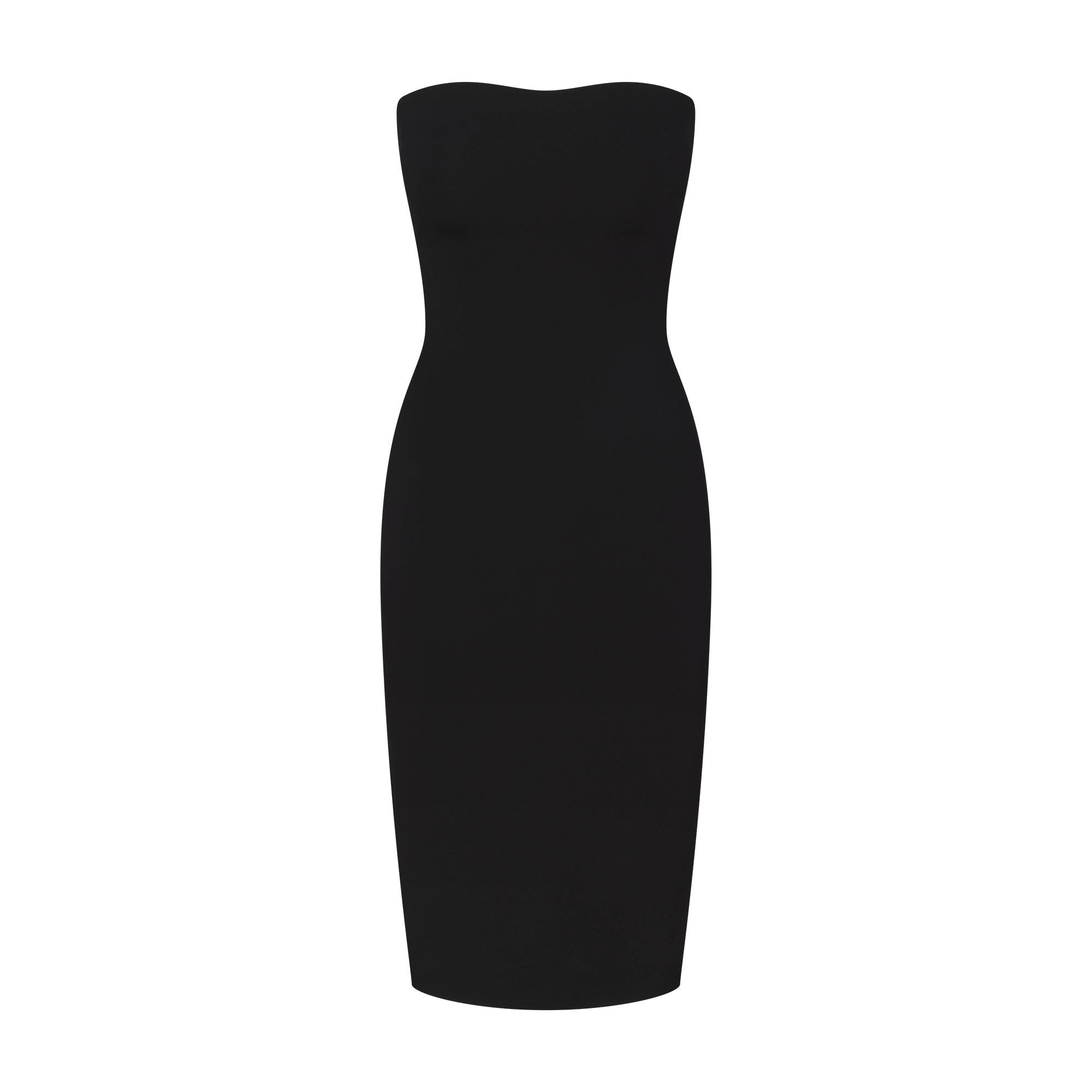 THE ESSENTIAL COLLECTION STRAPLESS MIDI DRESS | OBSIDIAN