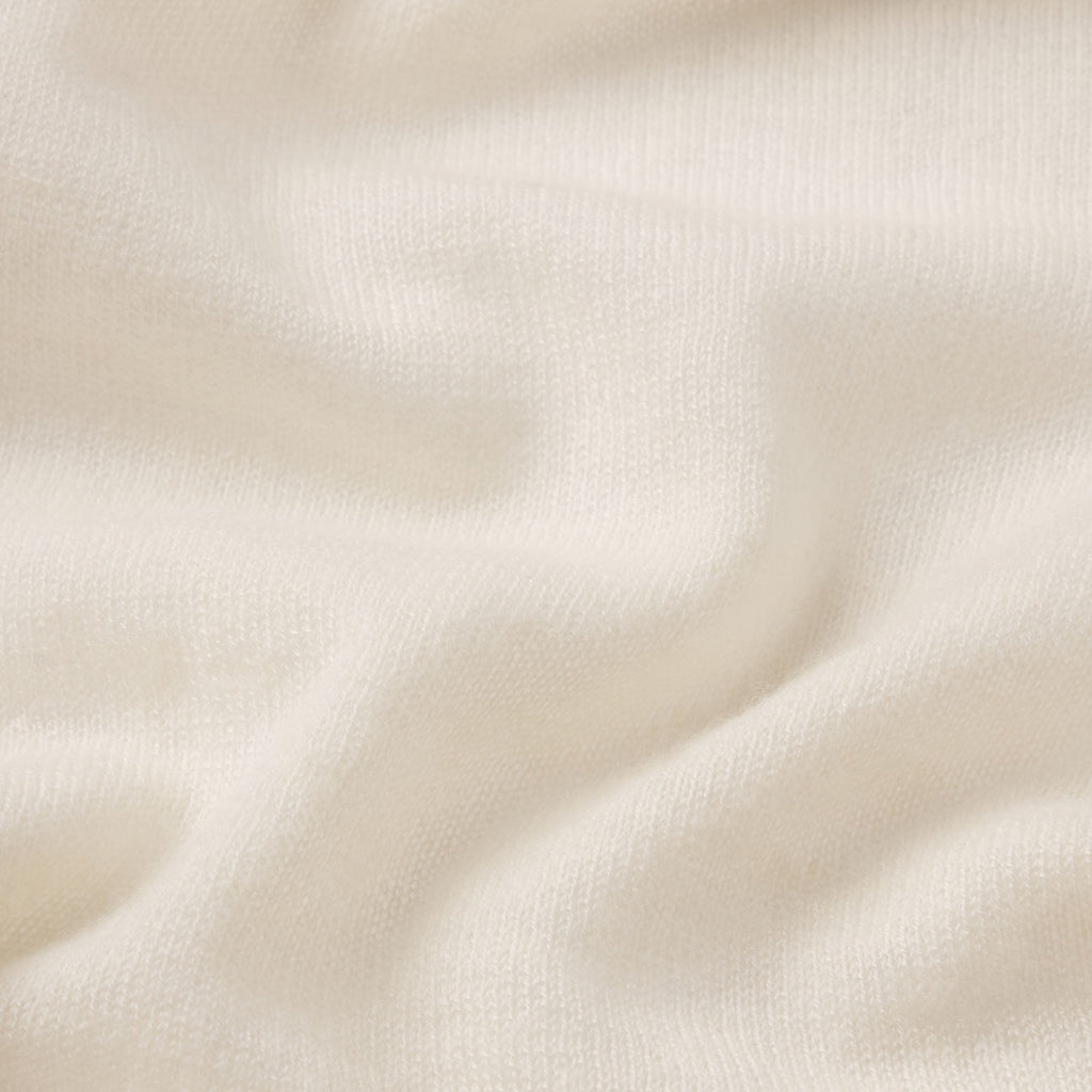 FEATHERWEIGHT CASHMERE LONG SLEEVE TOP | EGRET