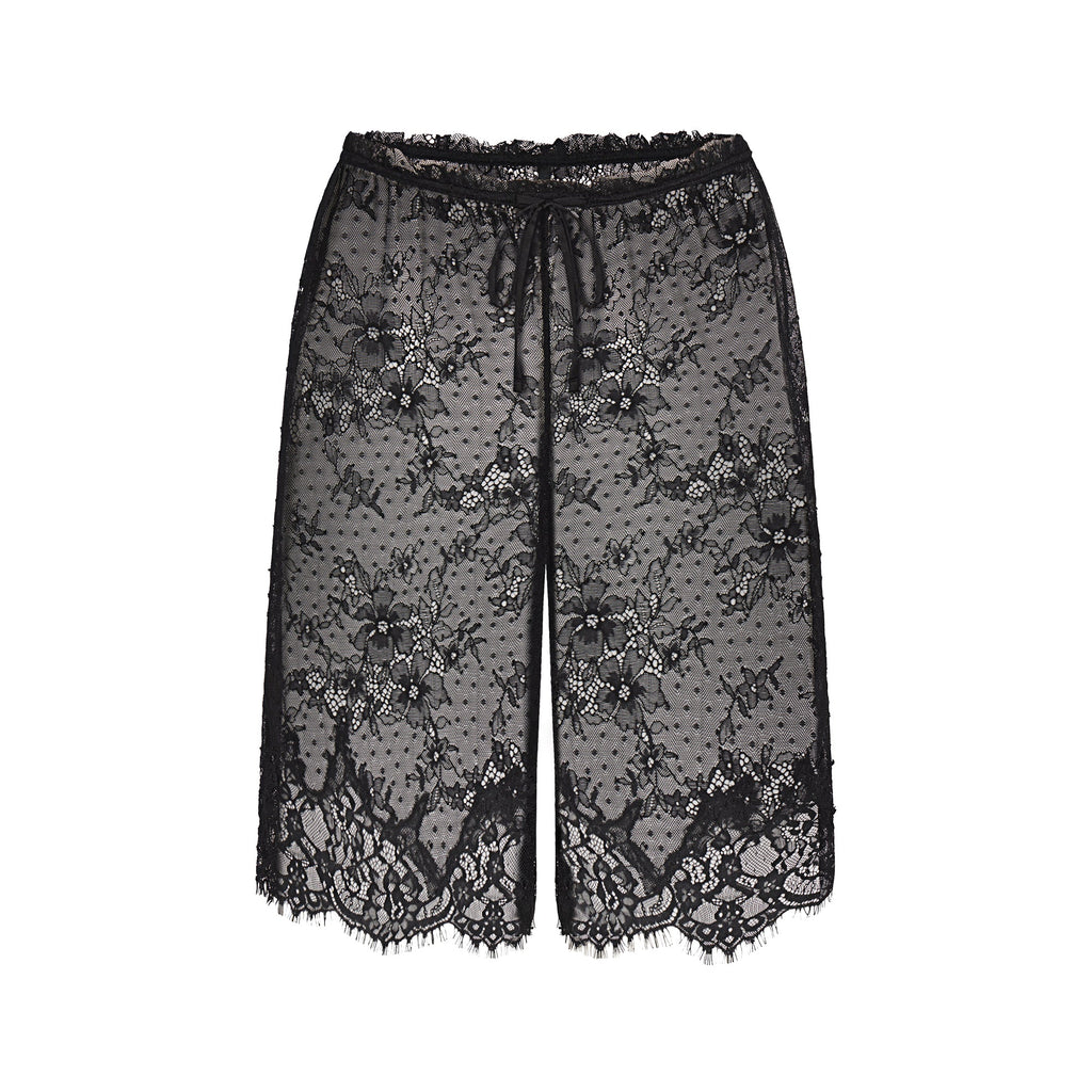 ULTRA FINE LACE LONG SHORT | OBSIDIAN