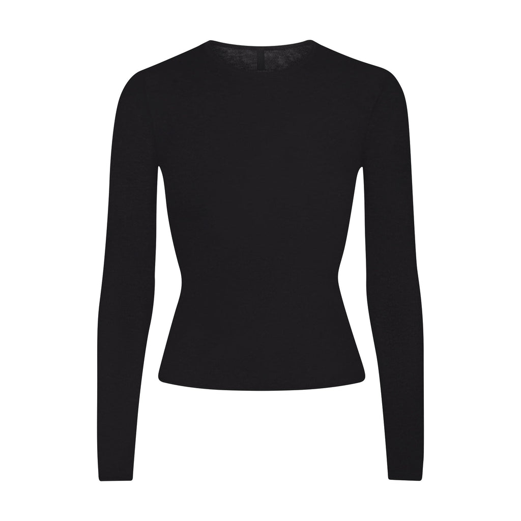 FEATHERWEIGHT CASHMERE LONG SLEEVE TOP | ONYX
