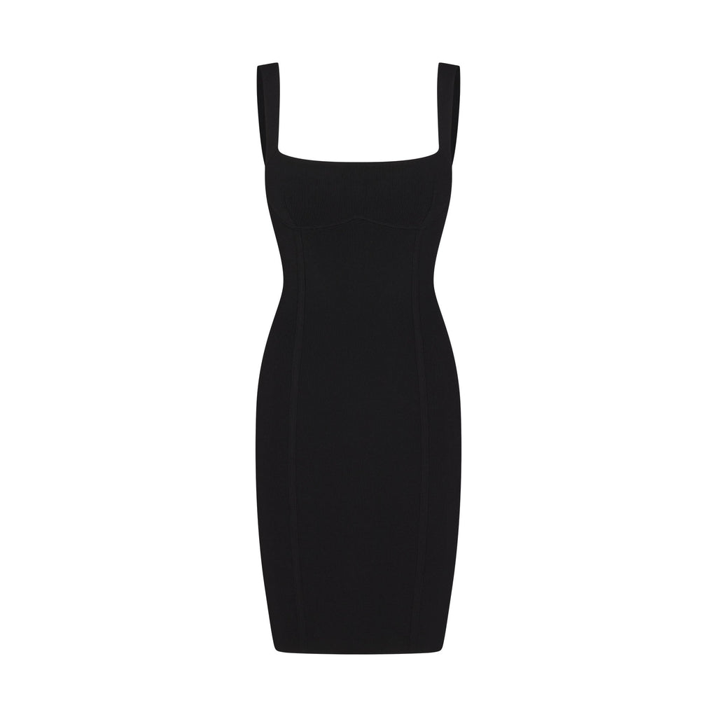 REFINED KNIT MIDI DRESS | OBSIDIAN