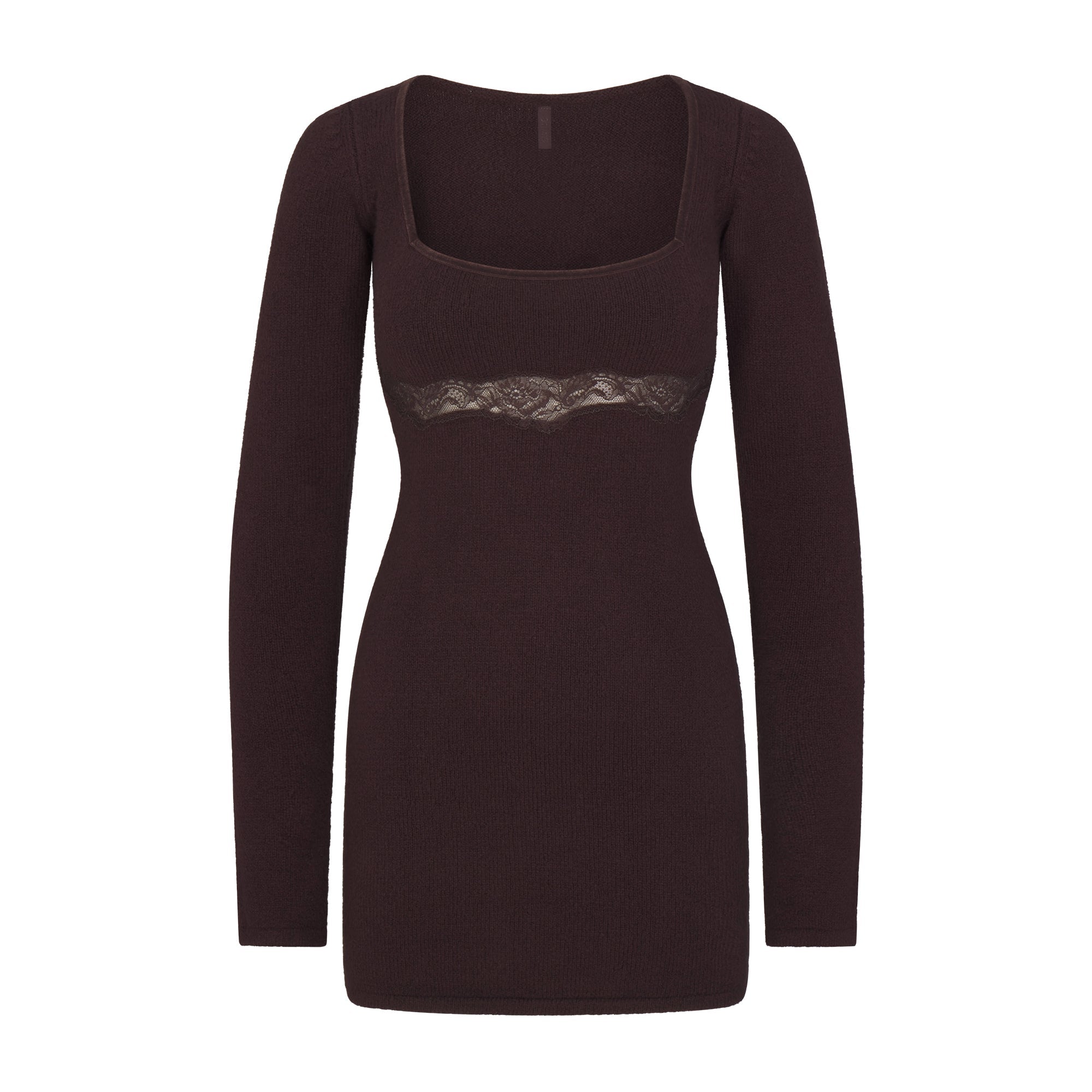 LACE KNIT LONG SLEEVE MINI DRESS | PHOENIX