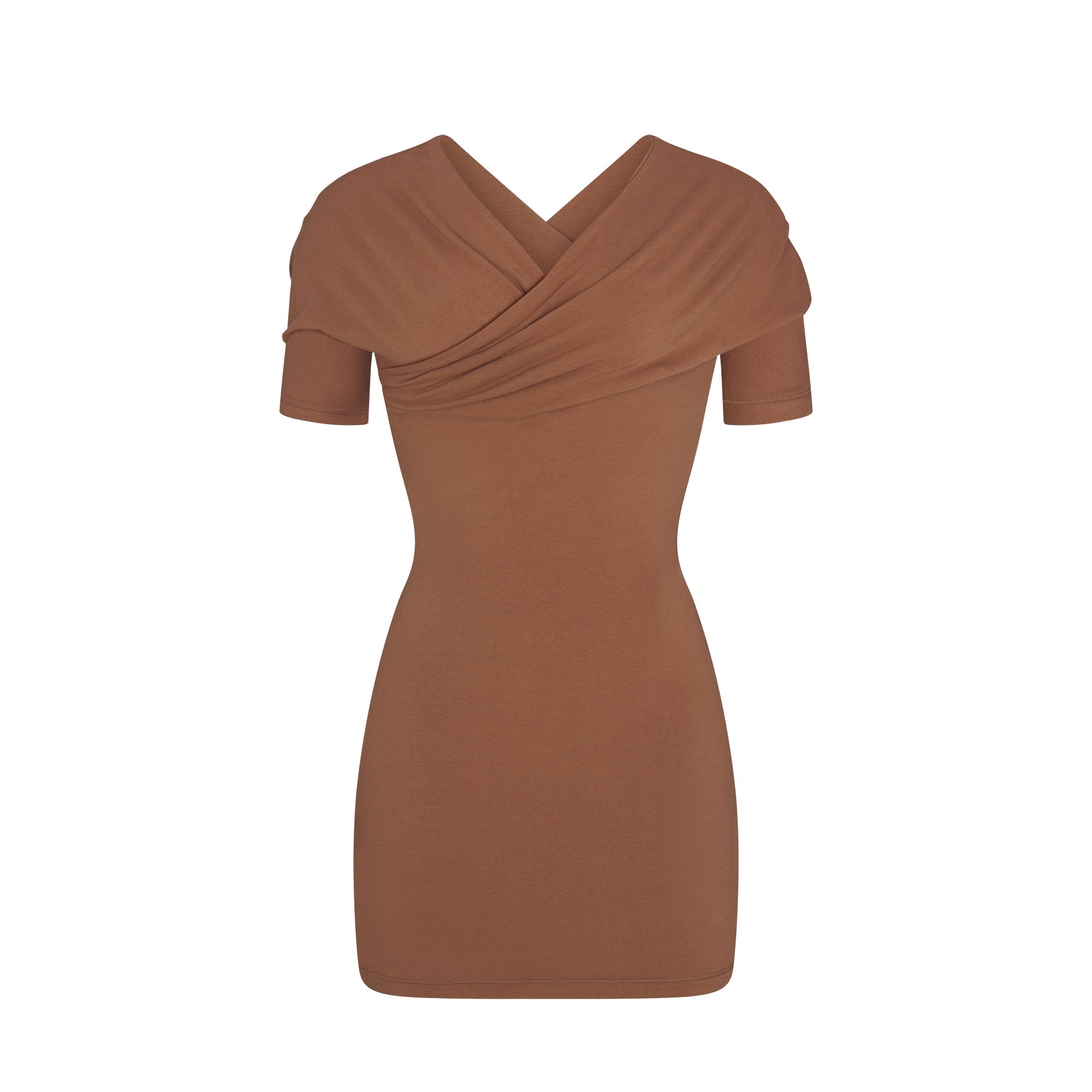 COTTON JERSEY WRAP MINI DRESS | JASPER