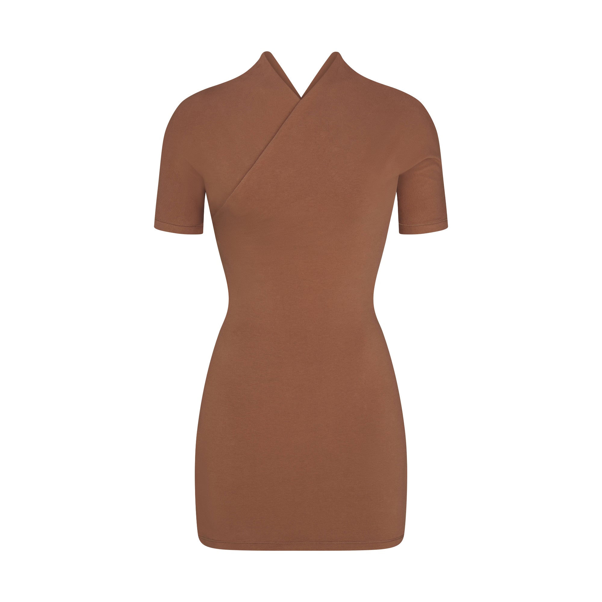COTTON JERSEY WRAP MINI DRESS | JASPER