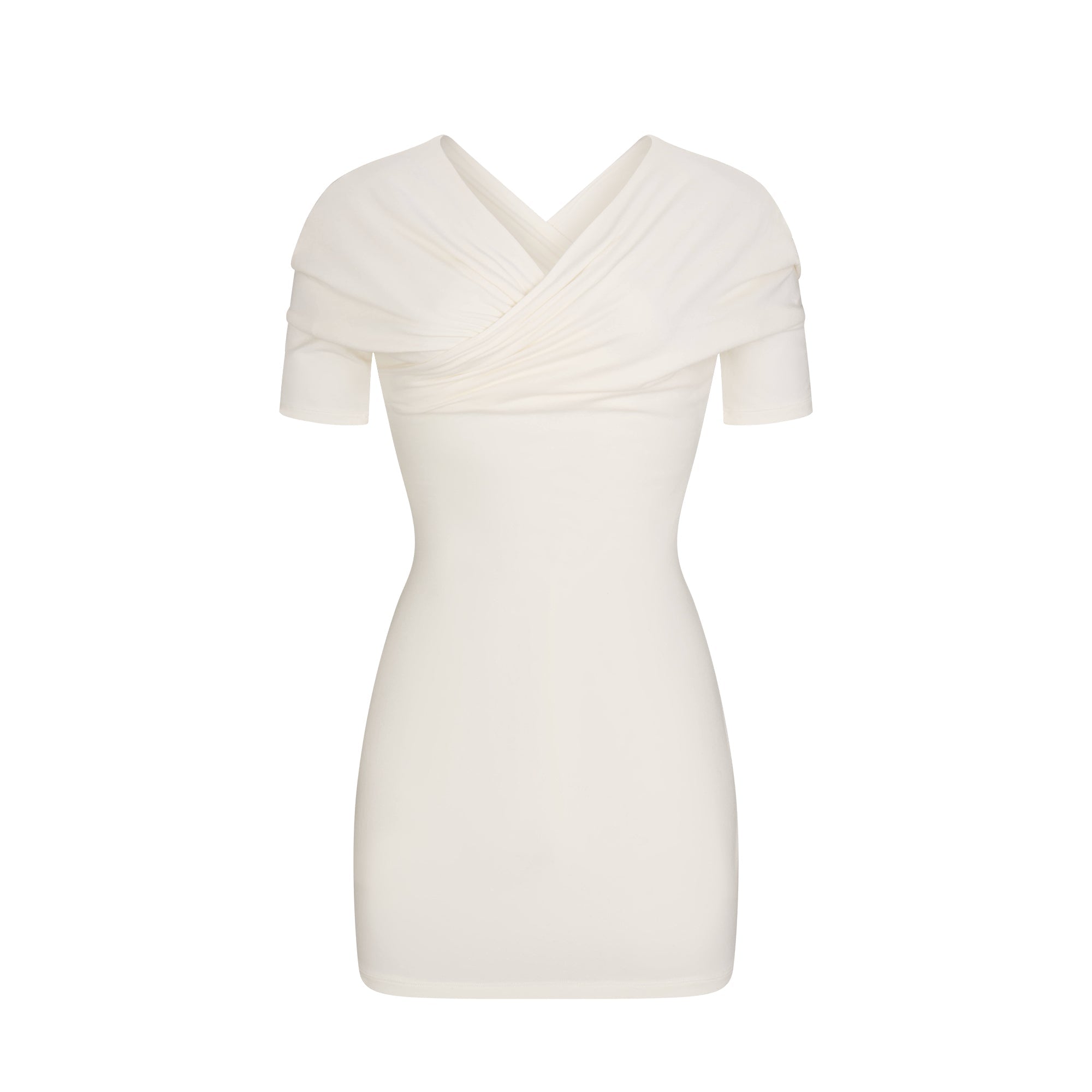 COTTON JERSEY WRAP MINI DRESS | MARBLE