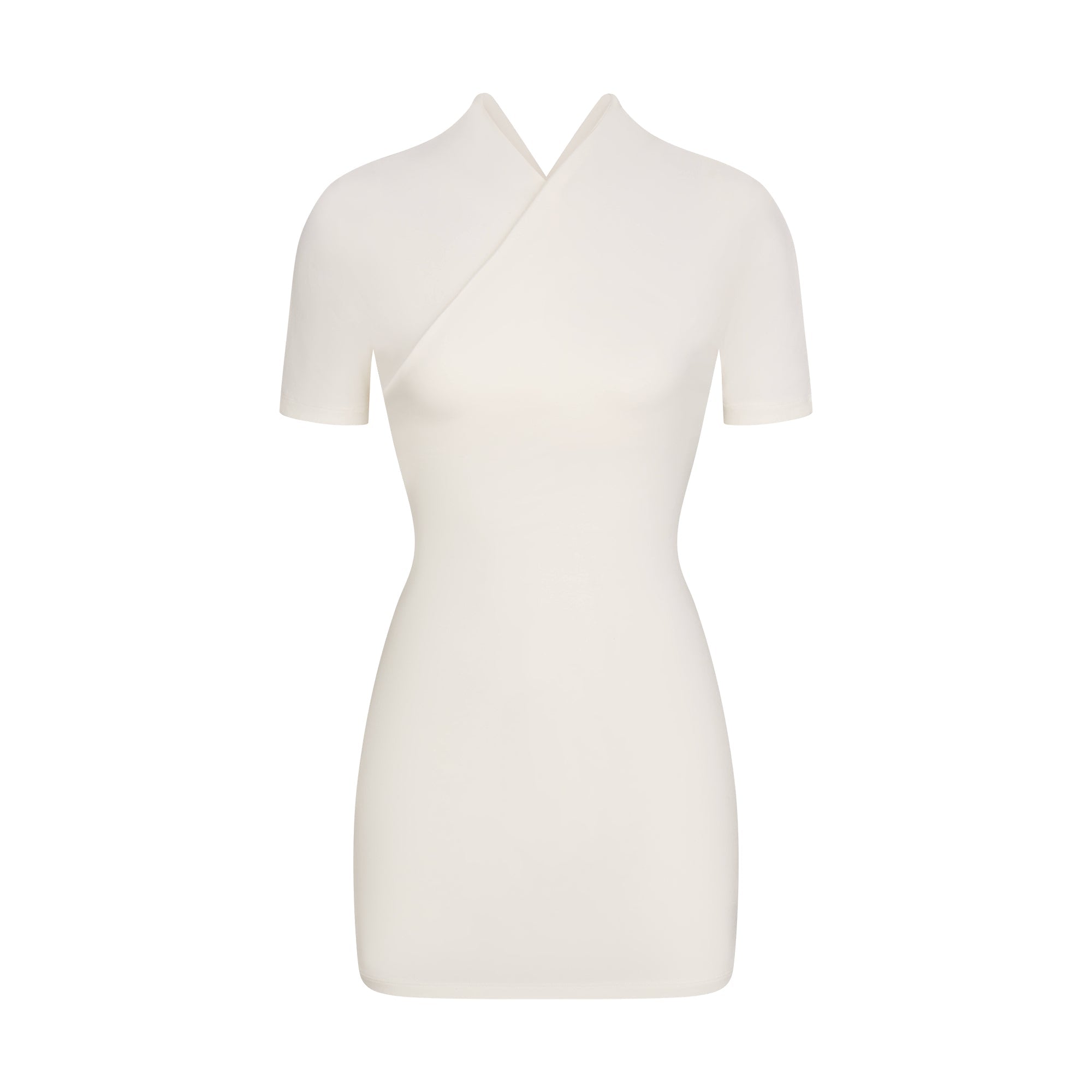 COTTON JERSEY WRAP MINI DRESS | MARBLE