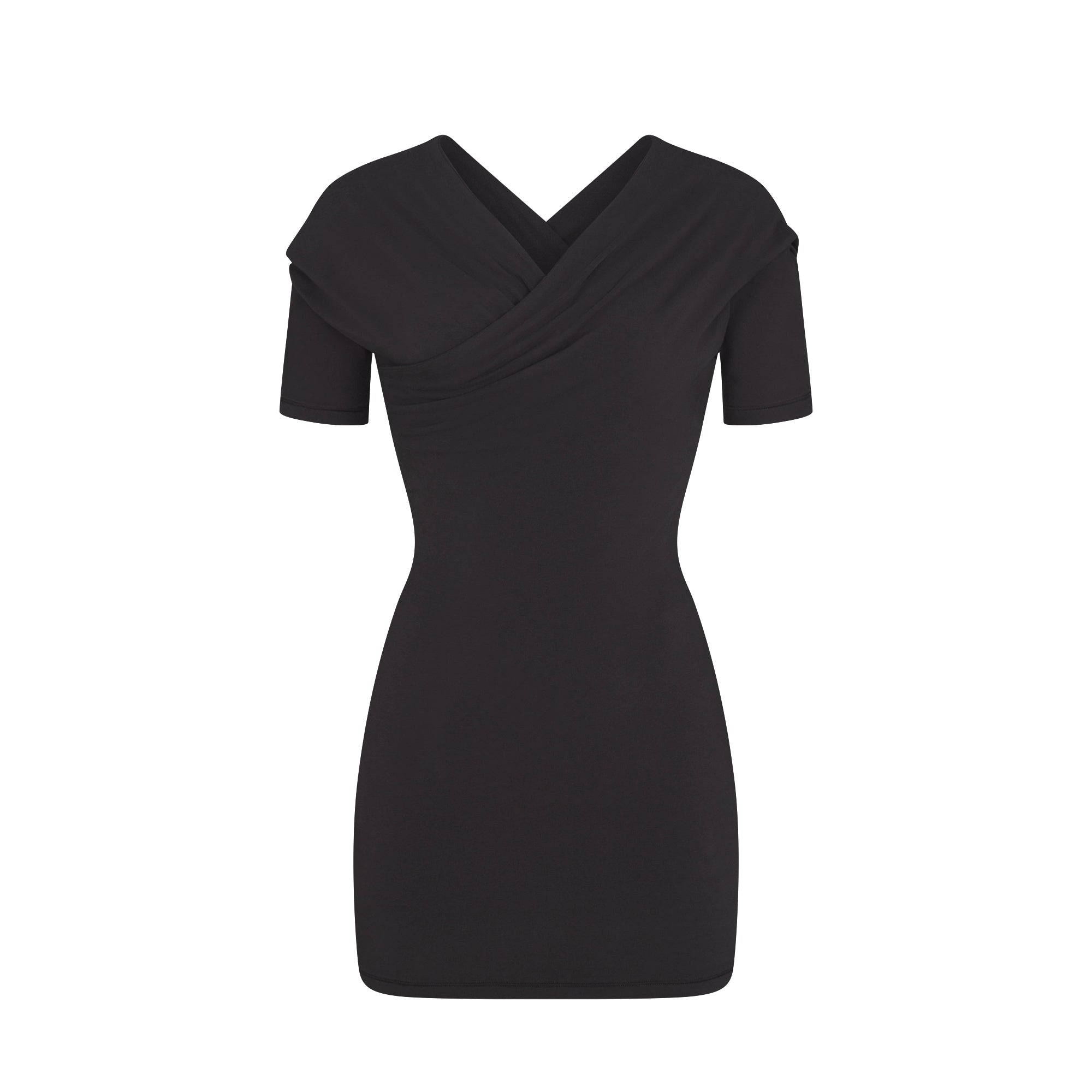 COTTON JERSEY WRAP MINI DRESS | SOOT