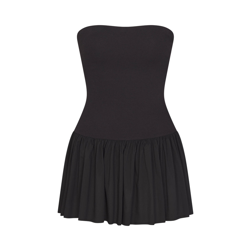 POPLIN APPAREL MINI TUBE DRESS | ONYX