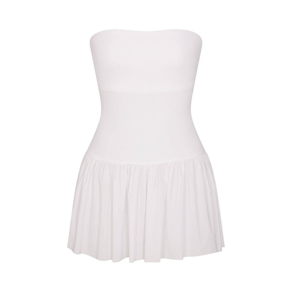 POPLIN APPAREL MINI TUBE DRESS | SNOW