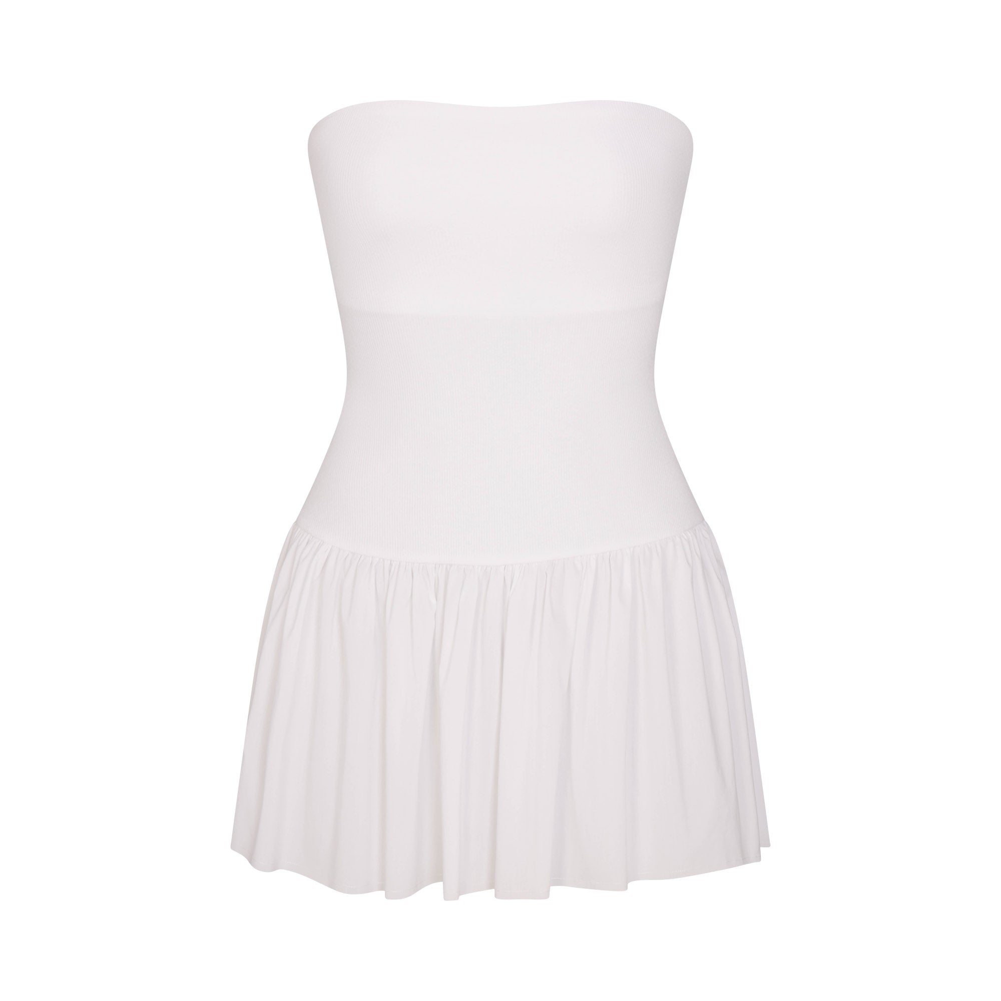 POPLIN APPAREL MINI TUBE DRESS | SNOW