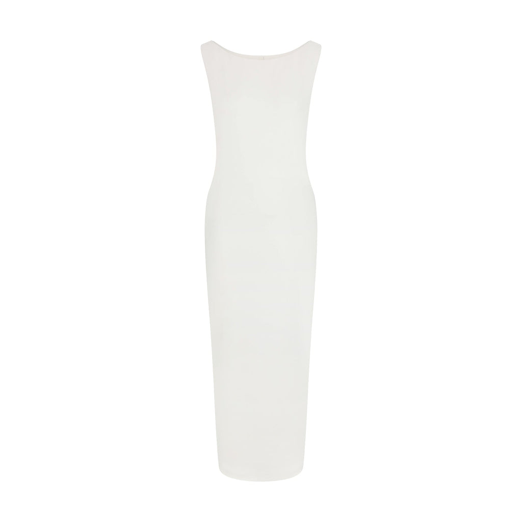 SMOOTH LAYERS CUT OUT LONG DRESS | EGRET
