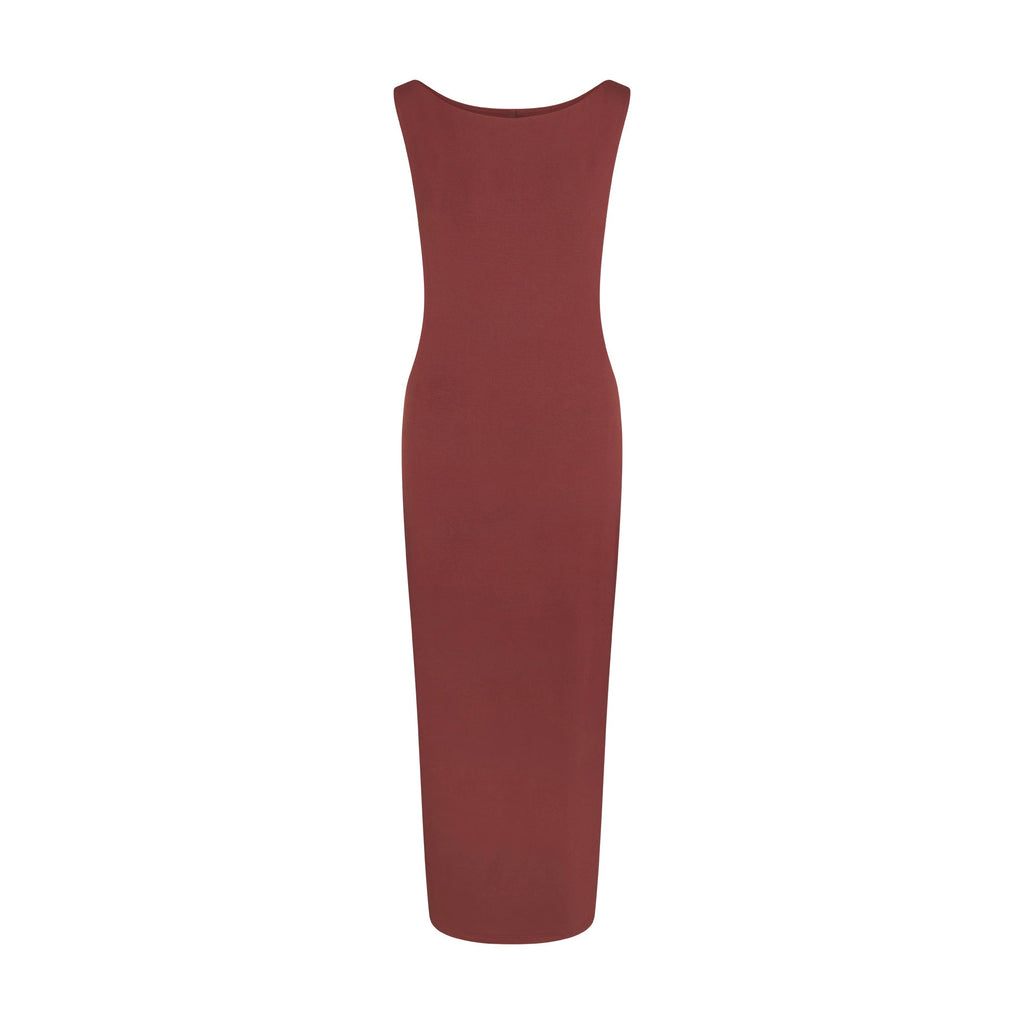SMOOTH LAYERS CUT OUT LONG DRESS | HENNA