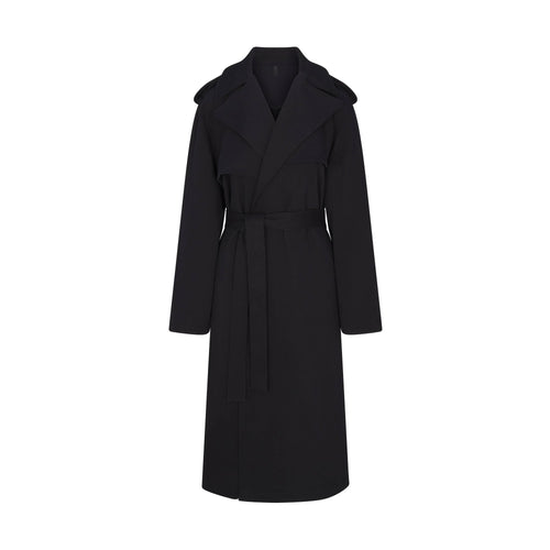 BOYFRIEND FLEECE OVERSIZED TRENCH COAT | ONYX
