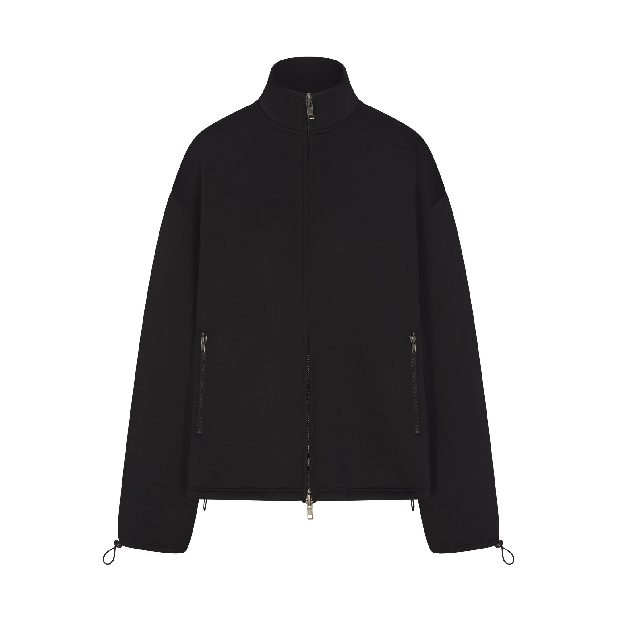 NEOPRENE OUTERWEAR OVERSIZED MOCK NECK JACKET | OBSIDIAN