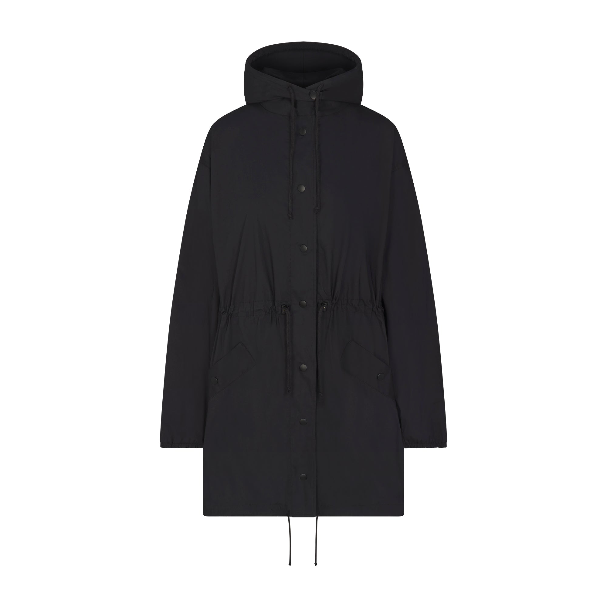 WOVEN COTTON OVERSIZED ANORAK | ONYX